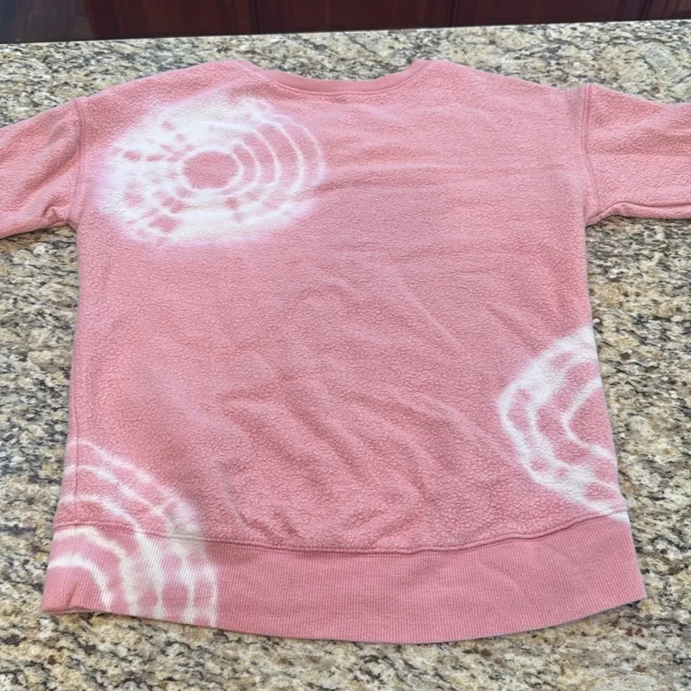 Justice Pink and White tie dye Patterned Kids Sweatshirt